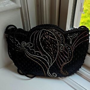 Carolyne Barton Vintage Black Beaded  Bag